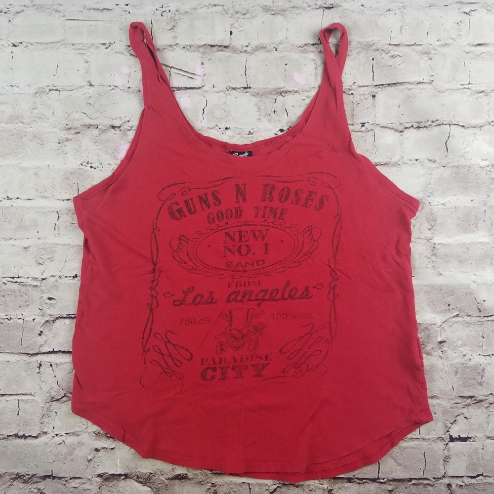 Bravado Red Tank Top Black Guns N Roses Good Time Oversized Shirt Casual Rock M